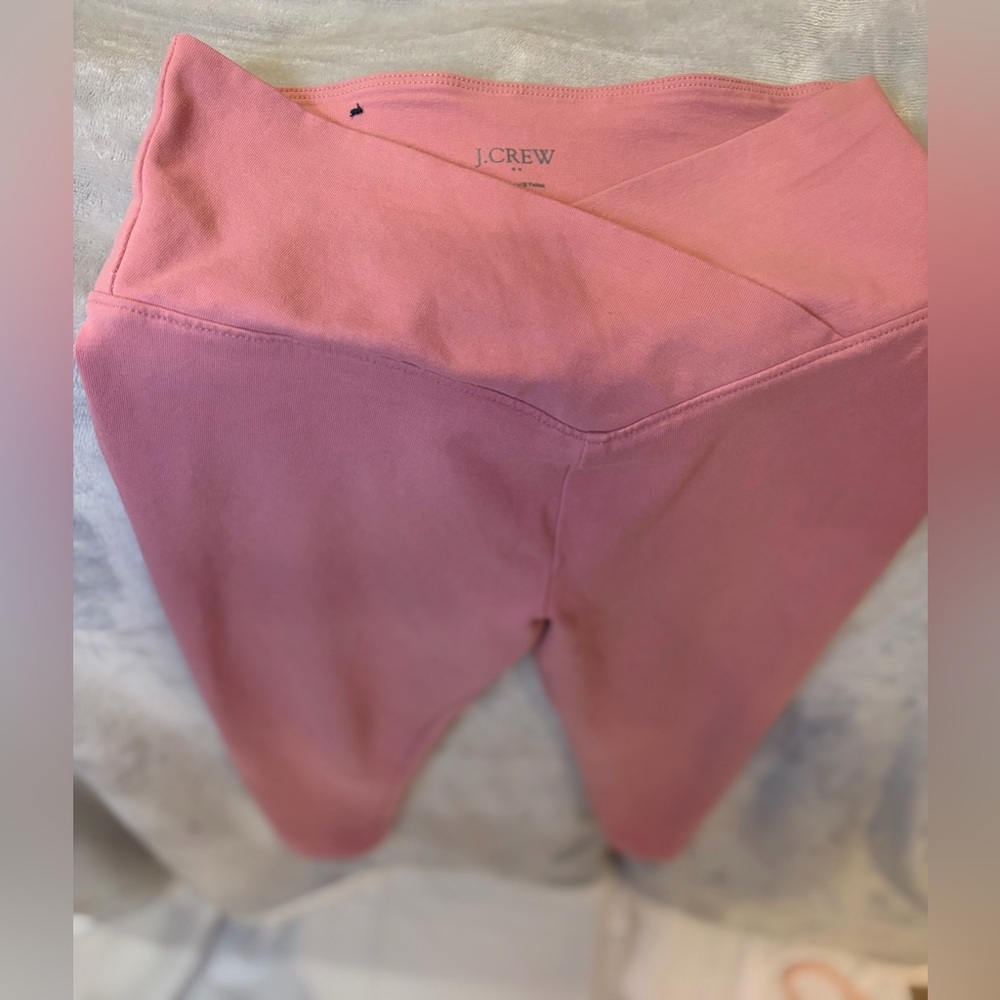 J.Crew Pink Crossover Waist Leggings | XS | High Rise Stretch Yoga Lounge Pants